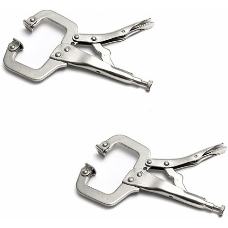 Lot de 2 colliers de serrage de 22,9 cm avec patins pivotants en acier pince étau de soudage (1/3)