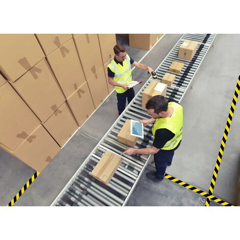 3M Ruban Adhésif de Signalisation de Danger 766I, Vinyle Hachuré, 50 mm x 33 m