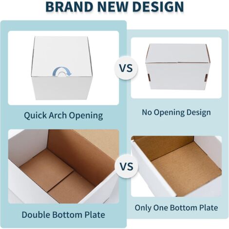 500 Boîtes Plates Blanches 24x16x4.5cm - Carton Expédition - Format A5