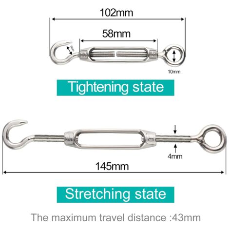 Tendeur Câble Passoire Tendeur Crochet - Eye Zp 5mm Paquet Taille 20