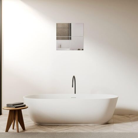 10 Pièces Miroir Mural Autocollant 20 X 20 cm, Antidéflagrant Carrés Flexible Miroir Acrylique Adhésif, Plastique Bricolage Décoration Murale sans Cadre pour Salle de Bain, Salon, Chambre