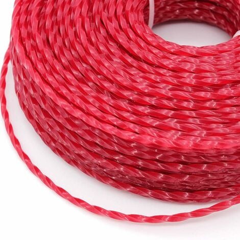 Fil Coupe Bordure Universel, Ligne de Trimmer en Nylon 3.0 mm, Fil en Nylon Débroussailleuse Robuste pour Bosse Tête Tondeuse À Gazon de Jardinage (Twist, 3mmx56m)
