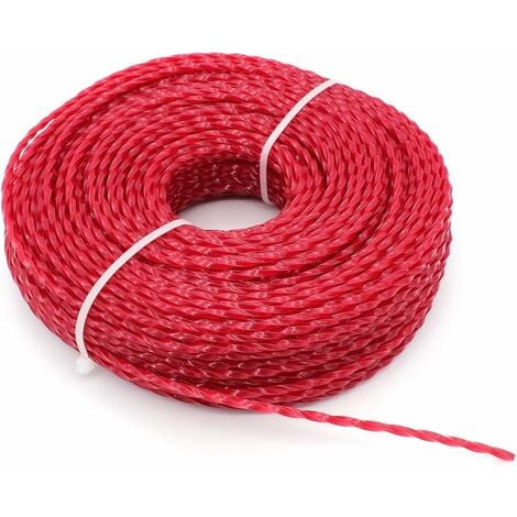Fil Coupe Bordure Universel, Ligne de Trimmer en Nylon 3.0 mm, Fil en Nylon Débroussailleuse Robuste pour Bosse Tête Tondeuse À Gazon de Jardinage (Twist, 3mmx56m)