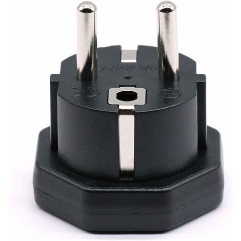 US/JP/CA Prise mâle vers EU/DE/FR/IT/ES Prise Femelle, US/CA/JP Prise mâle pour Appareil électronique Adaptateur Femelle EU à 2 Broches (3 pièces Noir)