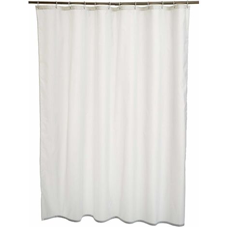 Rideau de douche en polyester 180 x 200 cm Blanc (1/4)