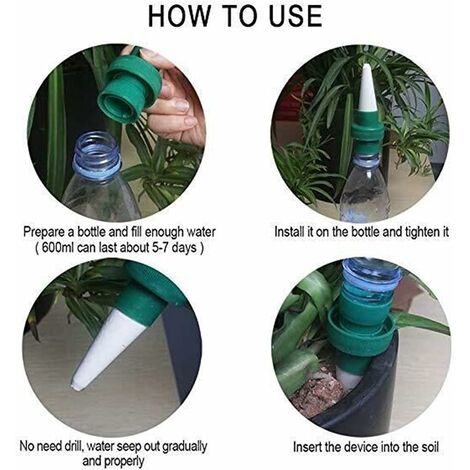 Kit Irrigation Goutte à Goutte Automatique 4 Pièces - Céramique, Pour Plantes D'intérieur Et Extérieur