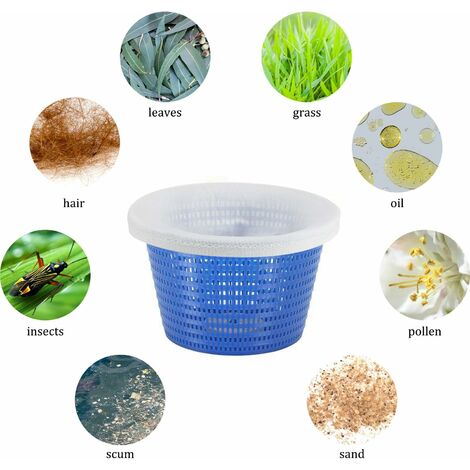 20 Chaussettes Skimmer Piscine - Filtre à Pollen, Cheveux, Feuilles, élastique, Réutilisable