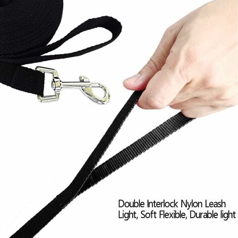 Longe pour Chien 5m Noir, Laisse de Dressage pour Chien, Laisse Longue pour Chien de Petites à Grandes Taille