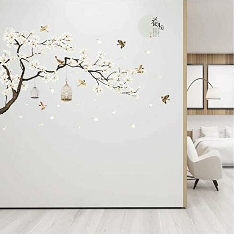 Stickers Muraux 187  128 Cm Grand Taille Arbre Stickers Muraux Fleur Home Decor Papiers Peints pour Le Salon Chambre Bricolage Vinyle Chambres Décoration