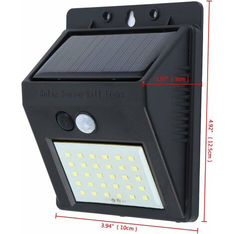 Lampe Solaire Extérieur, 30 LED Lumière Solaire IP65 Etanche éclairage Solaire avec Détecteur de Mouvement Lampe de Sécurité sans Fil lampe mural pour Jardin Piscine-1 Pack