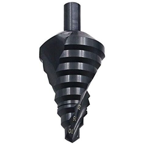 Titanium Coated 10-45mm Step Drill Bit Step Drilling Boring Drilling on Steel,10-45mm Black Titanium Coated Step Drill Bit