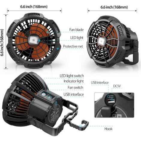 Ventilateur Usb, Ventilateur Manuel Avec Batterie 5200Mah, Ventilateur Ventilateur Usb, Ventilateur Manuel Avec Batterie 5200Mah, Ventilateur