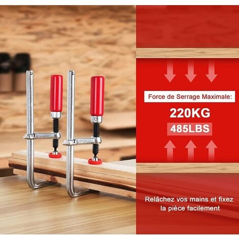 Serre Joint Rail de Guidage 2 Pièces 160x60mm pour Rail de Guidage MFT et Système de Rail de Guidage, Force de Serrage de 220KG