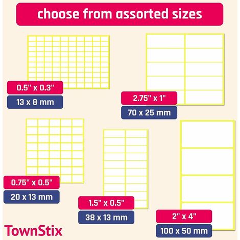 TownStix 210 x 297 mm, 25 feuilles, Papier Autocollant Imprimante