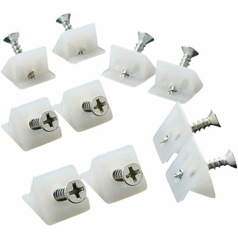 200 Pièces renfort tiroir équerre blanc vis réparation fixation Tiroir étagère de meuble bas affaissement de réparation Connecteur Arrière Stabilisateurs pour fond de tiroir réparer les cales