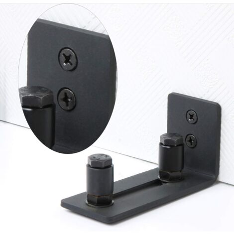 Guide de roulement pour porte coulissante - Avec 2 roulettes - Pour portes coulissantes - Noir