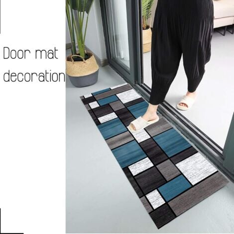 Tapis Cuisine Devant evier Tapis de Couloir Lavable antiderapant Long Absorbant Moderne Motifs Géométriques Tapis de Salon Chambre pour Les Chambres Jeunes Adulte Fille Garcon Gris Noir Rouge Beige
