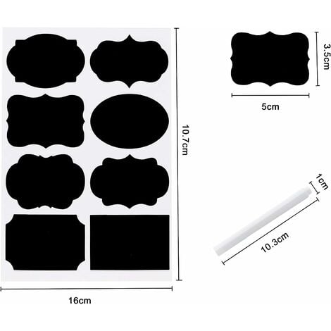 300 pièces Étiquettes de tableau noir Étiquettes autocollantes de craie  réutilisables avec 2 stylos à craie liquide Autocollants imperméables au tableau  noir Étiquettes pour conteneurs, bacs de rangement