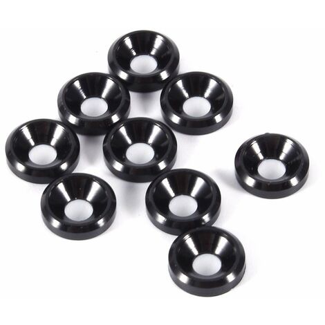 Lot de 10 rondelles à tête fraisée M4 en aluminium anodisé Noir (1/4)