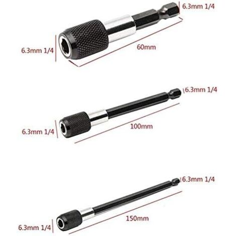 Lot 3 Porte-Embuts Magnétiques BE-TOOL 60mm 100mm 150mm Hex 6.35mm