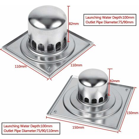 Grille D'égout Carrée Chromée Pour Salle De Bain/douche - En Laiton, Design Sobre - Idéal Pour évacuation Sol