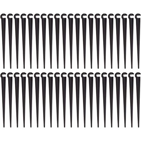 Piquets de Support de Tuyau d'irrigation Support Piquet de Tube Irrigation Goutte à Goutte Plastique Outil de Jardinage,Paquet de 100