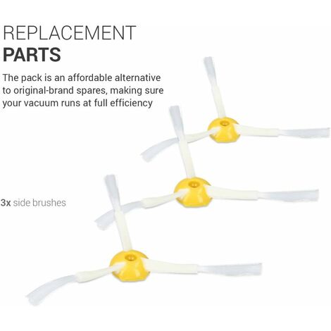 Pack 3 Brosse Latérale IRobot Roomba Séries 505/405/205/105/Essential