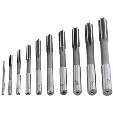 10 Pcs Alésoirs de Machine, outil d'alésage, Alésoir Machine de Coupe 3/4/5/6/7/8/9/10/11/12mm, Alésoirs de fraisage pour l'usinage de Perçages, Alésoir de Fraisage HSS H7 à Rainure Droite