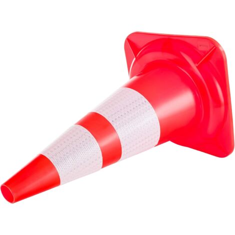 AUA SIGNALETIQUE - Cône De Signalisation 50 Cm Classe 2 Réfléchissant - Pour Chantier, Sécurité - Base Non Lestée