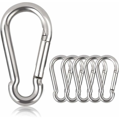 Lot De 16 Mousquetons Ronds à Ressort 35 Mm - 4 Couleurs (Argent, Noir, Laiton, Or) - Pour Sacs, Porte-Clés, Bricolage