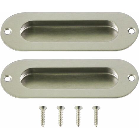 Lot de 2 pcs Poignées Encastrées pour Porte Coulissante INOX Sliding Door Handles (1/5)