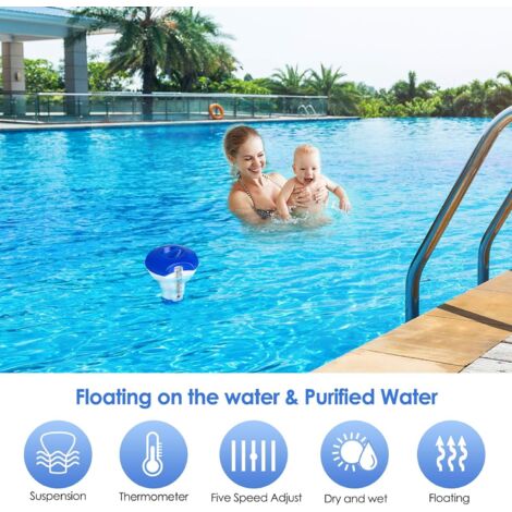 Acheter Distributeur De Produits Chimiques Pour Piscine Avec Thermomètre, Distributeur De Comprimés De Chlore Flottants, Distributeur De Produits Chimiques Pour Spa