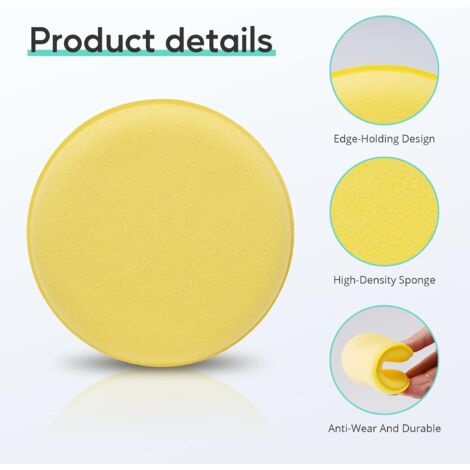 SPTA 8 Pièces Éponges Microfibre Pour Voiture - Applicateur Cire Et Polissage Intérieur Extérieur