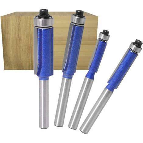 Gasea Lot 3 Fraises à Copier Flush Trim Router Bit 6.35 Mm Avec Roulement - 11.9/20/25 Mm
