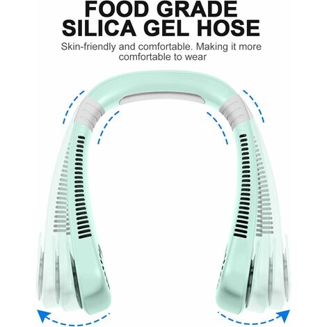 Ventilateur USB Mini Portable Rechargeable 4000 mAh Silencieux Flexible Sport Cou - Vert | Leroy