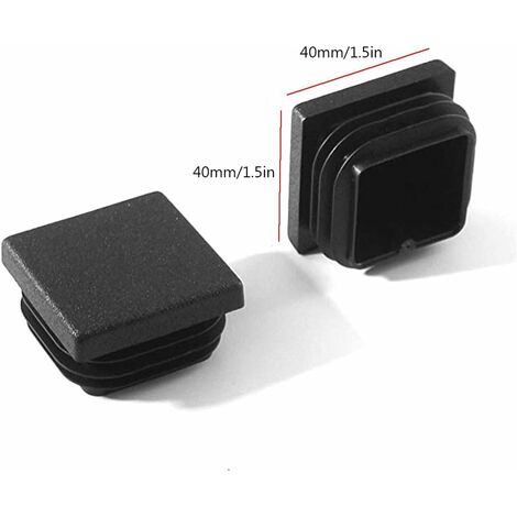 6 Cache-bouchons Plastique Pour Tuyaux 40 Mm - Embout De Fermeture, Noir, Lot De 6