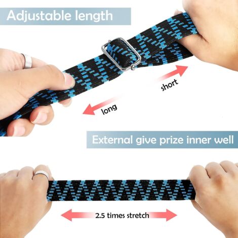 4 Tendeurs Élastiques Avec Mousquetons - 100cm X 7mm - Sangle Élastique Pour Vélo, Voiture, Bagages