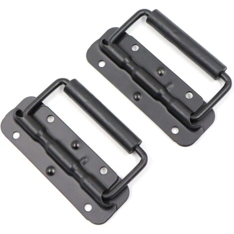 2 Pièces Poignées Traction d'Acier Inoxydable Boîte Poignée Levage Boîte Outils Ressort Poignée Pliante Acier Inoxydable Poignée Caisse Poignées Traction Ressort（120mm）