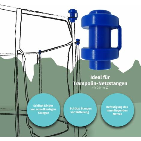 8 Embouts De Protection Pour Poteaux De Trampoline - 25 Mm - Bleus