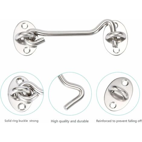 Crochet De Cabine Inox 3 œillets – Loquet Pour Porte Ou Fenêtre Pivotante – Uxcell