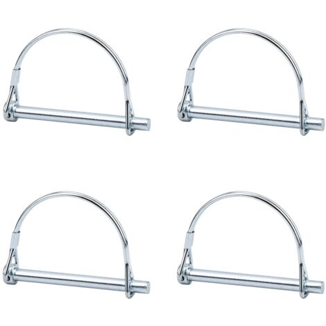 4pcs Axe de verrouillage de broche de coupleur de sécurité, 1/4 pouce de verrouillage de prise de force avec fil de retenue rond pour jardin de pelouse de remorques de ferme (1/5)
