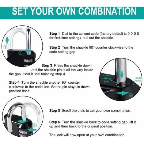 Dilwe Cadenas De Porte Cadenas à Disque à Combinaison à 4 Chiffres Avec