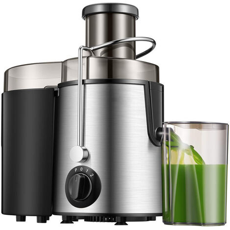 Centrifugeuse, 65 mm Large Bouche, 400 W Extracteur à Jus de Fruits et Legumes, Extracteur de jus à froid en Acier Inox, Brosse de Nettoyage Incluse, Sans BPA, (526) [Classe énergétique A+++] (1/5)
