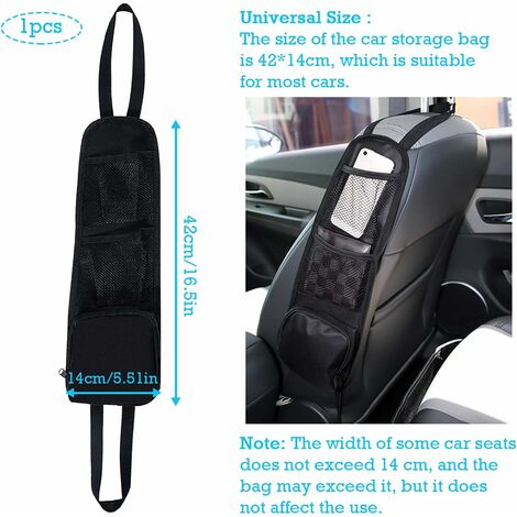 Organisateur Latéral de Siège Sorganisateur de Voiture 2PCS Sac Rangement Voiture Pliable Sac de rangement en maille Sac à suspendre pour Voitures, Camions
