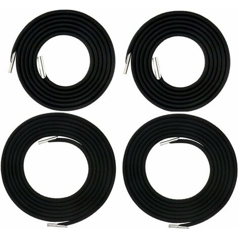 Lot De 4 Cordes élastiques De Remplacement Pour Transat/chaise Longue - Longue 2.25m Et Courte 1.5m - Installation Facile (Noir)