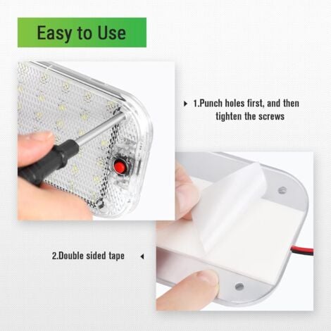 Nizirioo Éclairage Intérieur De Voiture 48 LED : 4 Pièces 12