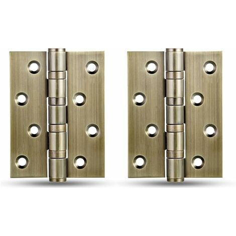 2 pièces charnière fenêtre charnière porte de l'armoire charnières vis connecteurs en acier inoxydable roulements à billes avec vis(Bronze,10075mm)
