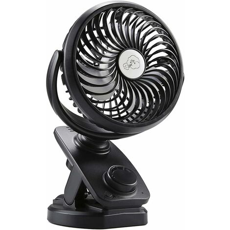 Ventilateur De Bureau à Pince - Portable, Rotatif 180°, 3 Vitesses, Batterie USB - Pour Maison, Bureau, école, Voyage