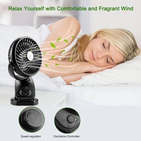 Ventilateur De Bureau USB à Clip 3 Vitesses - Rechargeable Pour Poussette & Voyage
