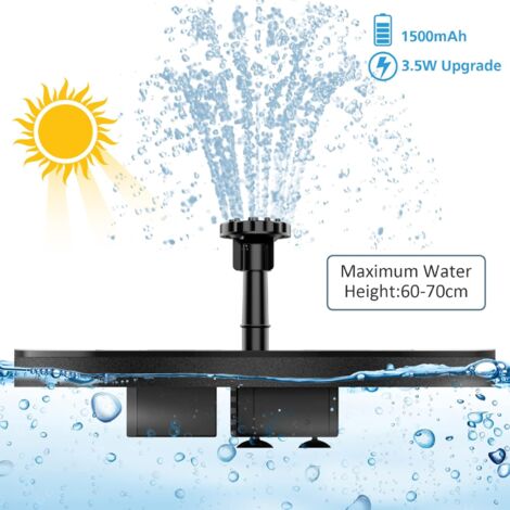 Lot De 2 Fontaines Solaires Flottantes Pour Bassin - 16 Cm Avec 4 Buses - Pompe Submersible écologique Pour Jardin, étang Ou Bain D'oiseaux - 7